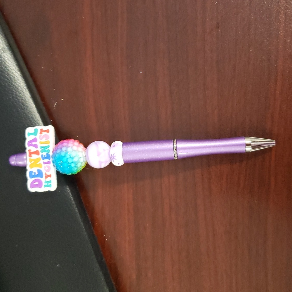 Handmade Dental Hygienist Focal Bead Refillable Beaded Pen